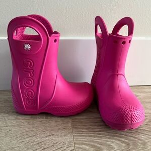 CROCS Kids Fuchsia Rain Boots